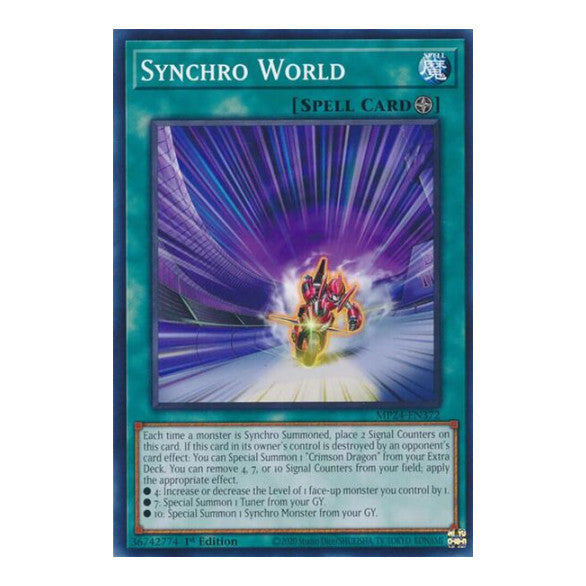 Synchro World (MP24) #MP24-EN372 Common / Short Print (1st Edition Near Mint) 25th Anniversary Tin: Dueling Mirrors YuGiOh: 2024