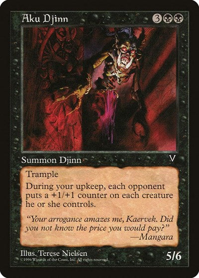 Aku Djinn (VIS) #51 Rare (Moderately Played) Visions Magic: 1997