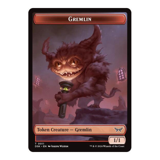 Gremlin // Manifest Double-Sided Token (DSK) #11 // 18 Token (Moderately Played) Duskmourn: House of Horror Magic: The Gathering: 2024