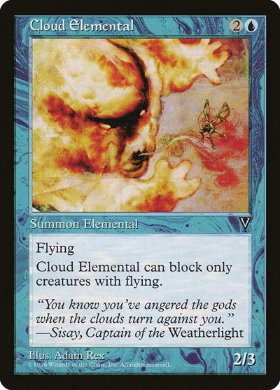 Cloud Elemental (VIS) #29 Common (Moderately Played) Visions Magic: The Gathering: 1997