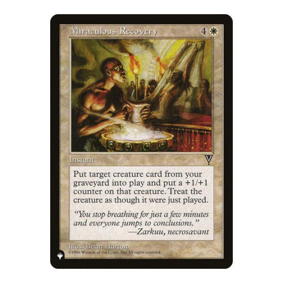 Miraculous Recovery (LIST) #VIS-13 Uncommon (Lightly Played) The List Reprints Magic: The Gathering: 2026
