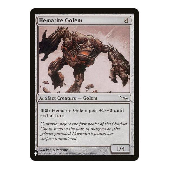 Hematite Golem (LIST) #185/306 Common (Lightly Played) The List Reprints Magic: The Gathering: 2026