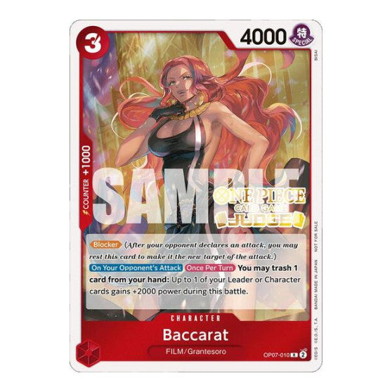 Baccarat (Judge Pack Vol. 4) (OP-PR) #OP07-010 Rare (Foil Near Mint) One Piece Promotion Cards One Piece Card Game: 2022