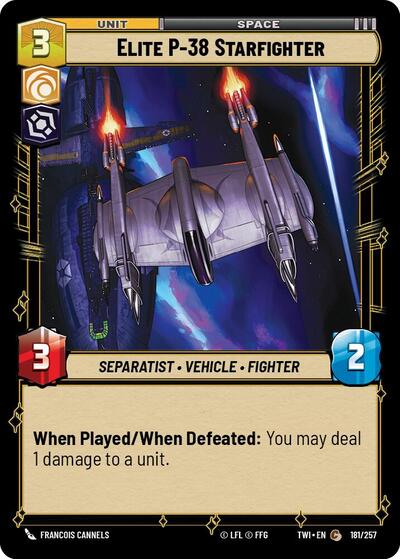 Elite P 38 Starfighter (TWI) #181/257 Common (Near Mint) Twilight of the Republic Star Wars: Unlimited: 2024