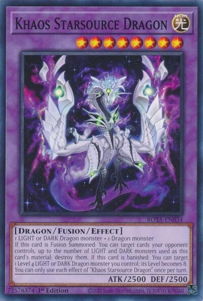 Khaos Starsource Dragon (ROTA) #ROTA-EN034 Common (1st Edition Near Mint) Rage of the Abyss YuGiOh: 2024