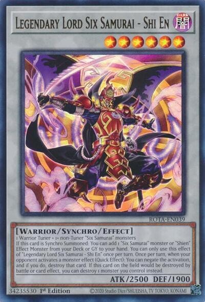 Legendary Lord Six Samurai Shi En (ROTA) #ROTA-EN039 Ultra Rare (1st Edition Near Mint) Rage of the Abyss YuGiOh: 2024