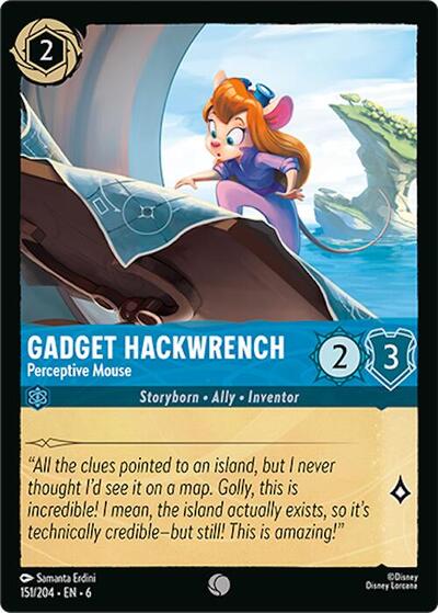 Gadget Hackwrench Perceptive Mouse (6) #151/204 Common (Near Mint) Azurite Sea Disney Lorcana: 2024