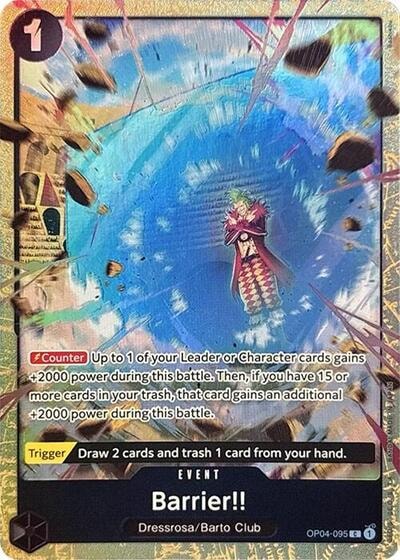 Barrier!! (Premium Card Collection -Best Selection Vol. 2-) (OP-PR) #OP04-095 Common (Foil Lightly Played) One Piece Promotion Cards One Piece Card Game: 2022