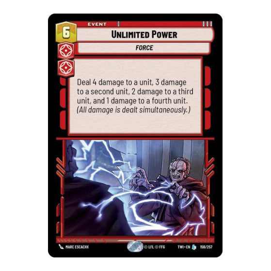 Unlimited Power (TWI) #156/257 Legendary (Near Mint) Twilight of the Republic Star Wars: Unlimited: 2024