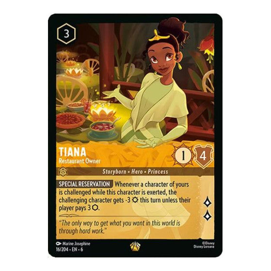 Tiana - Restaurant Owner (6) #16/204 Legendary (Near Mint) Azurite Sea Disney Lorcana: 2024