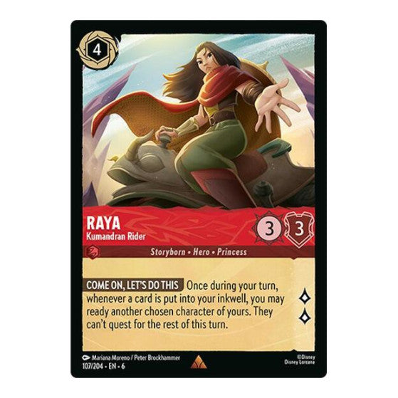 Raya - Kumandran Rider (6) #107/204 Rare (Near Mint) Azurite Sea Disney Lorcana: 2024