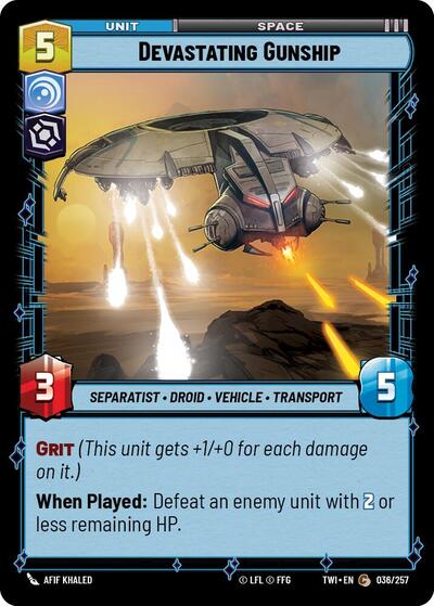 Devastating Gunship (TWI) #036/257 Common (Near Mint) Twilight of the Republic Star Wars: Unlimited: 2024