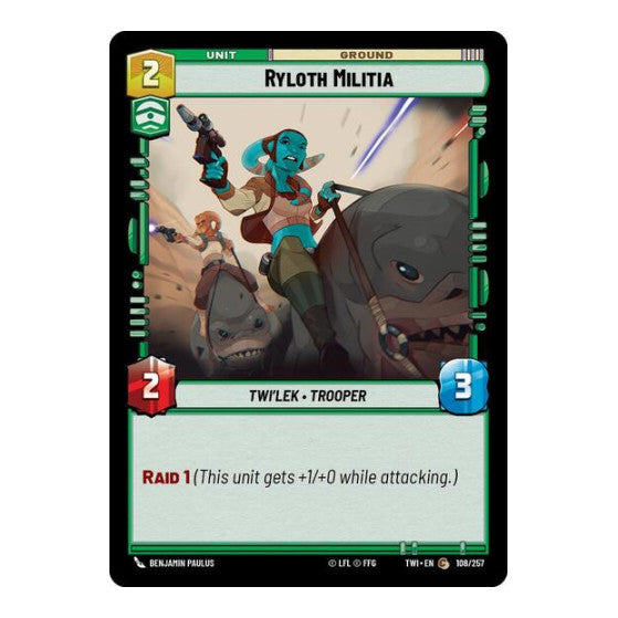 Ryloth Militia (TWI) #108/257 Common (Foil Near Mint) Twilight of the Republic Star Wars: Unlimited: 2024