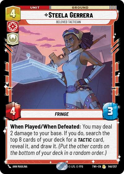 Steela Gerrera Beloved Tactician (TWI) #146/257 Rare (Near Mint) Twilight of the Republic Star Wars: Unlimited: 2024