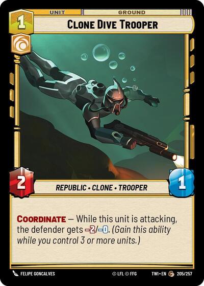 Clone Dive Trooper (TWI) #205/257 Common (Near Mint) Twilight of the Republic Star Wars: Unlimited: 2024