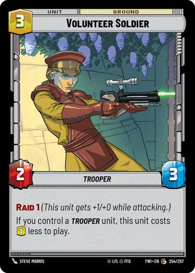 Volunteer Soldier (TWI) #254/257 Common (Near Mint) Twilight of the Republic Star Wars: Unlimited: 2024