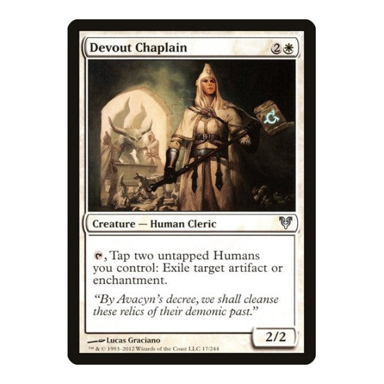 Devout Chaplain (AVR) #17 Uncommon Avacyn Restored Magic: The Gathering: 2012