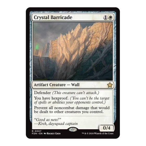 Crystal Barricade (FDN) #7 Rare (Near Mint) Foundations Magic: The Gathering: 2024