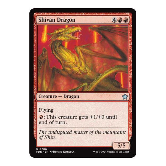 Shivan Dragon (0206) (FDN) #206 Uncommon (Lightly Played) Foundations Magic: The Gathering: 2024