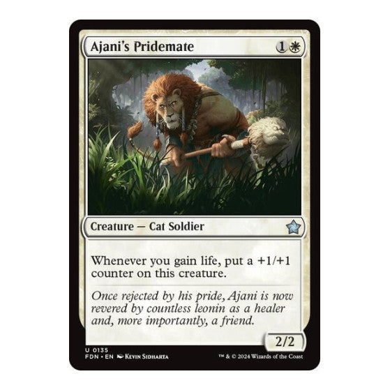 Ajani's Pridemate (FDN) #135 Uncommon (Lightly Played) Foundations Magic: The Gathering: 2024