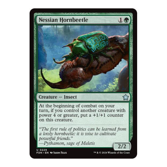 Nessian Hornbeetle (FDN) #229 Uncommon (Lightly Played) Foundations Magic: The Gathering: 2024