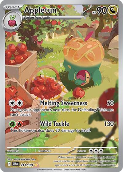 Appletun - 211/191 (SSP) #211/191 Illustration Rare (Holofoil Near Mint) SV08: Surging Sparks Pokemon: 2024