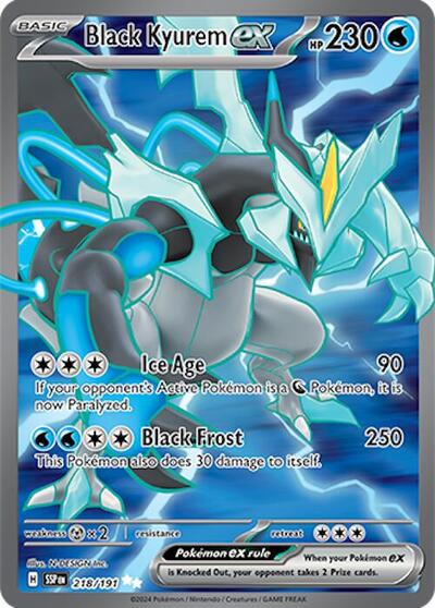 Black Kyurem ex 218 191 (SSP) #218/191 Ultra Rare (Holofoil Near Mint) SV08: Surging Sparks Pokemon: 2024