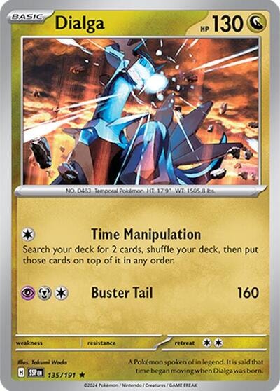 Dialga (SSP) #135/191 Rare (Holofoil Near Mint) SV08: Surging Sparks Pokemon: 2024