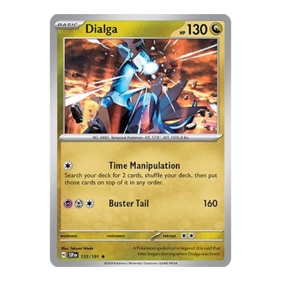 Dialga (SSP) #135/191 Rare (Holofoil Near Mint) SV08: Surging Sparks Pokemon: 2024