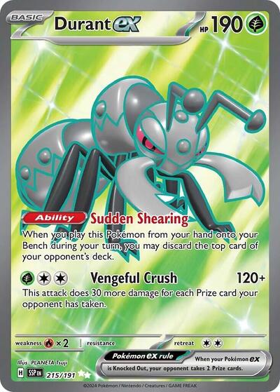 Durant ex - 215/191 (SSP) #215/191 Ultra Rare (Holofoil Near Mint) SV08: Surging Sparks Pokemon: 2024