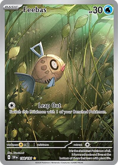 Feebas 198 191 (SSP) #198/191 Illustration Rare (Holofoil Near Mint) SV08: Surging Sparks Pokemon: 2024