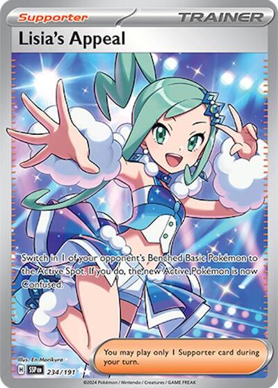 Lisias Appeal 234 191 (SSP) #234/191 Ultra Rare (Holofoil Near Mint) SV08: Surging Sparks Pokemon: 2024