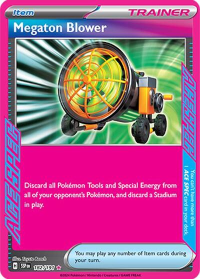 Megaton Blower (SSP) #182/191 ACE SPEC Rare (Holofoil Near Mint) SV08: Surging Sparks Pokemon: 2024