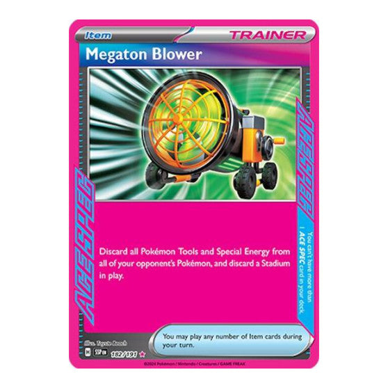 Megaton Blower (SSP) #182/191 ACE SPEC Rare (Holofoil Near Mint) SV08: Surging Sparks Pokemon: 2024