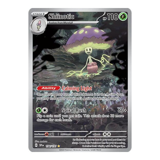 Shiinotic - 194/191 (SSP) #194/191 Illustration Rare (Holofoil Near Mint) SV08: Surging Sparks Pokemon: 2024