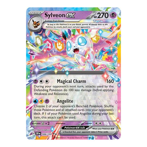 Sylveon ex (SSP) #086/191 Double Rare (Holofoil Near Mint) SV08: Surging Sparks Pokemon: 2024