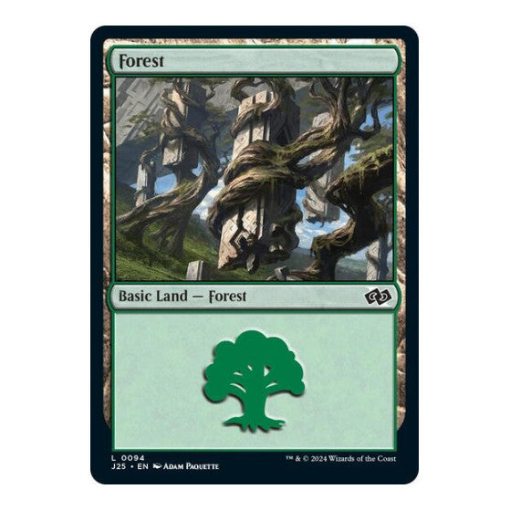 Forest (0094) (J25) #94 Land (Lightly Played) Foundations Jumpstart Magic: The Gathering: 2024
