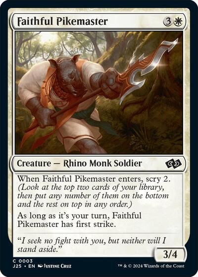 Faithful Pikemaster (J25) #3 Common (Lightly Played) Foundations Jumpstart Magic: The Gathering: 2024
