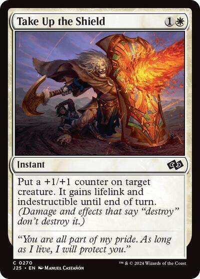 Take Up the Shield (J25) #270 Common (Lightly Played) Foundations Jumpstart Magic: The Gathering: 2024