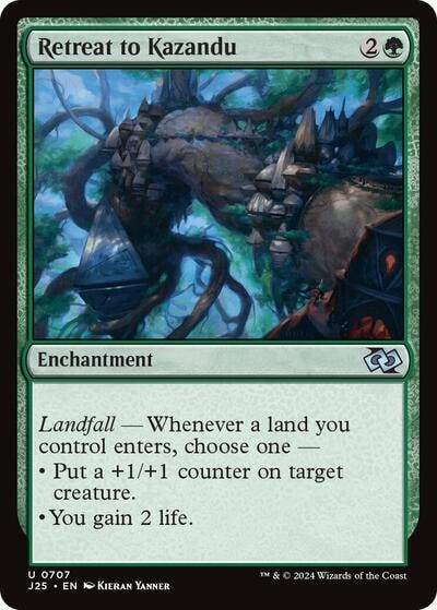 Retreat to Kazandu (J25) #707 Uncommon (Lightly Played) Foundations Jumpstart Magic: The Gathering: 2024