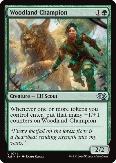 Woodland Champion (J25) #741 Uncommon (Lightly Played) Foundations Jumpstart Magic: The Gathering: 2024
