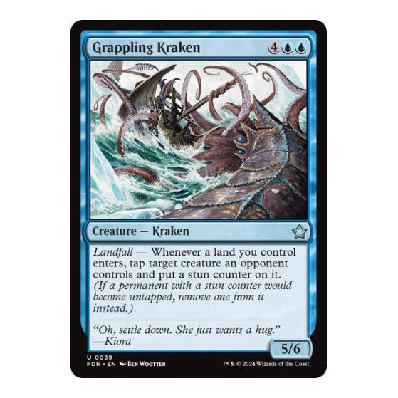 Grappling Kraken (FDN) #39 Uncommon Foundations Magic: The Gathering: 2024