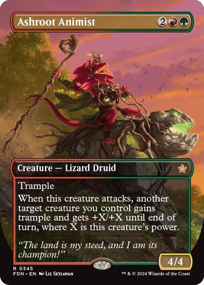 Ashroot Animist Borderless (FDN) #345 Rare (Lightly Played) Foundations Magic: The Gathering: 2024