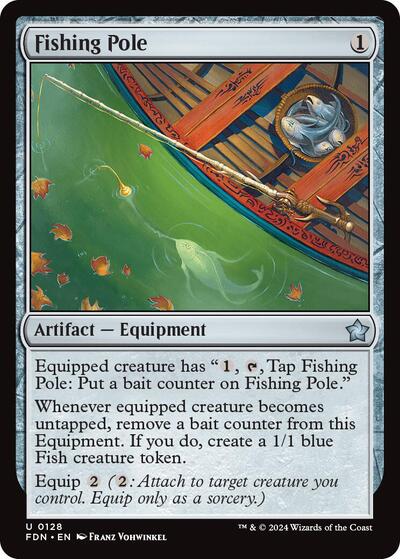 Fishing Pole (FDN) #128 Uncommon (Lightly Played) Foundations Magic: The Gathering: 2024