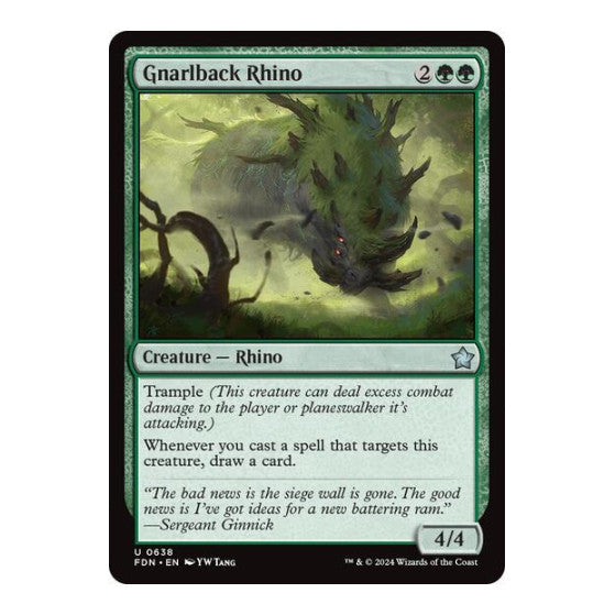 Gnarlback Rhino (FDN) #638 Uncommon (Lightly Played) Foundations Magic: The Gathering: 2024