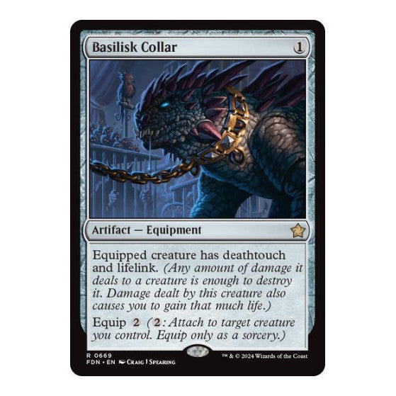 Basilisk Collar (FDN) #669 Rare (Lightly Played) Foundations Magic: The Gathering: 2024