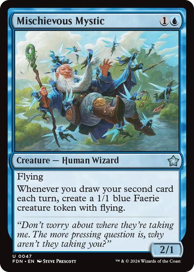 Mischievous Mystic (FDN) #47 Uncommon (Lightly Played) Foundations Magic: The Gathering: 2024