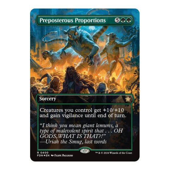 Preposterous Proportions Borderless Mana Foil (FDN) #400 Rare (Foil Lightly Played) Foundations Magic: The Gathering: 2024