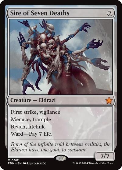 Sire of Seven Deaths (FDN) #1 Mythic Rare (Near Mint) Foundations Magic: The Gathering: 2024