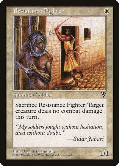 Resistance Fighter (VIS) #18 Common (Moderately Played) Visions Magic: The Gathering: 1997